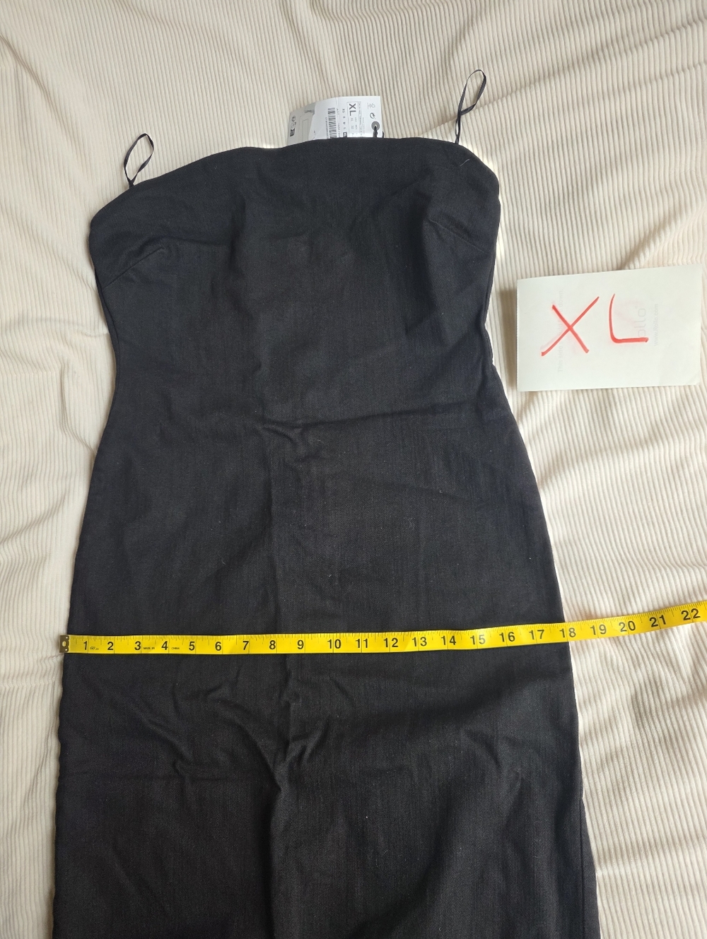 ZARA STRAPLESS FITTED DENIM DRESS FRAYED BLack BNWT - Picture 13 of 16